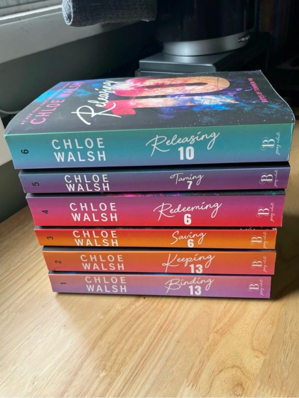 Ombré spine Boys of Tommen- 6 book series by Chloe Walsh